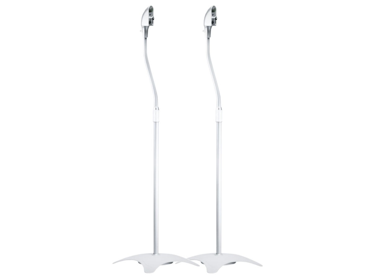 Monoprice Adjustable Height Speaker Stands, 5 lb Capacity (Pair), Silver
