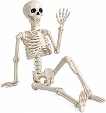 Halloween Skeleton Decorations,36" Posable Human Skeleton Decorations for Hal...