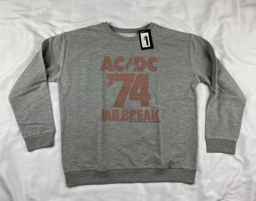 AC/DC Grey Sweatshirt Jailbreak 74 Vintage Style Orange Print Size 14 ...