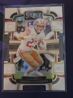 Christian Mccaffrey 2023 Select Concourse White Prizm Die-Cut /199 49ers