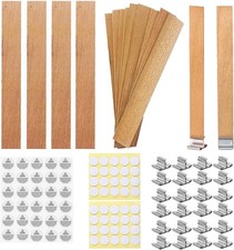 100 Pcs Smokeless Cherry Wood Candle Wicks, Long Lasting Flame, Easily Burn, Can