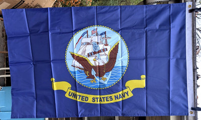 United States U.S. Navy Emblem Flag 3X5 Outdoor Heavy-Duty Two Sided Polyester