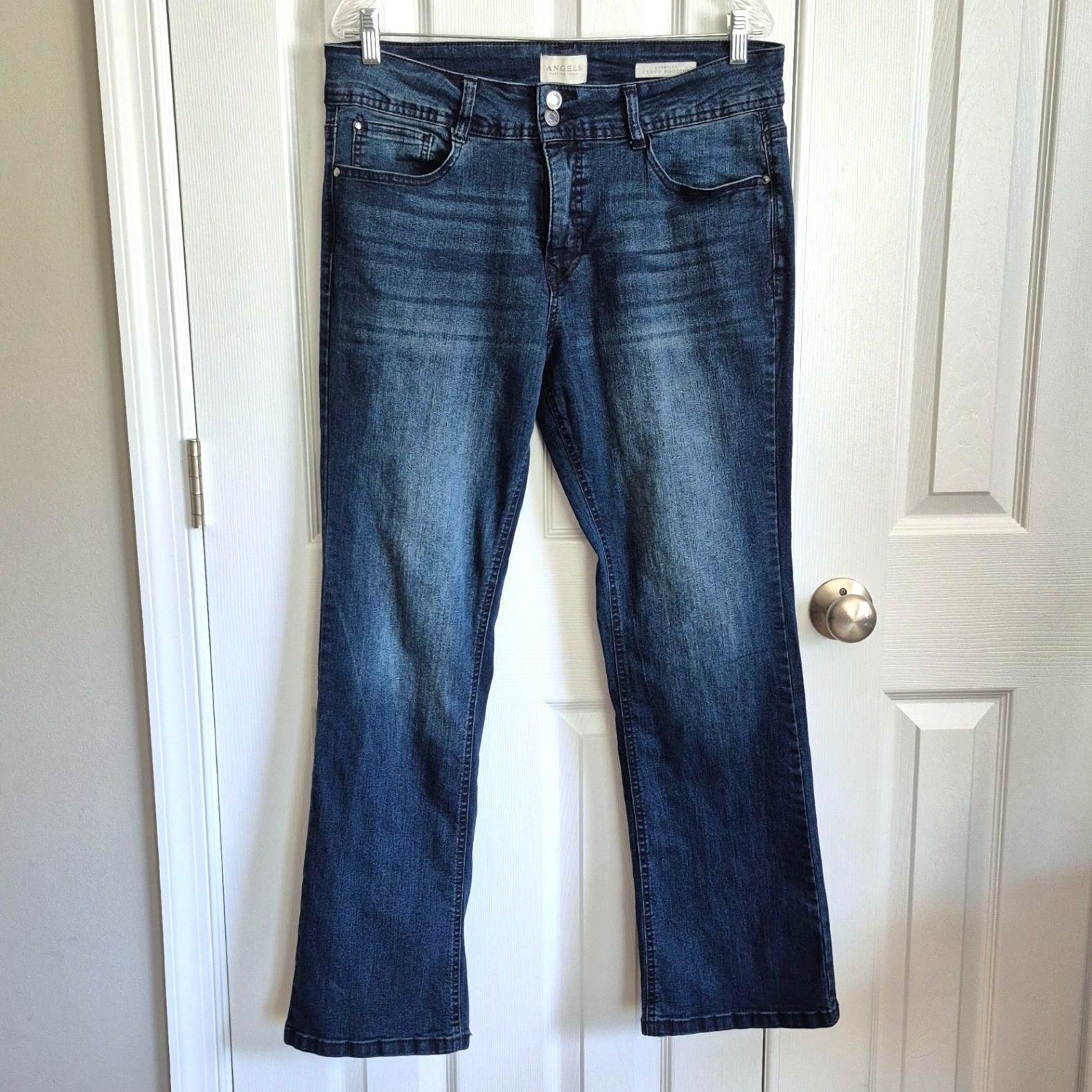 Angels dark blue denim bootcut jeans stretch Women's 14