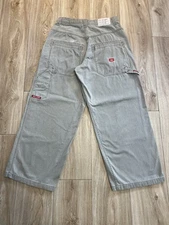 Vtg JNCO Tribals Khaki Cargo Carpenter Pants Baggy Wide Leg 34x30 Actual (30x29)