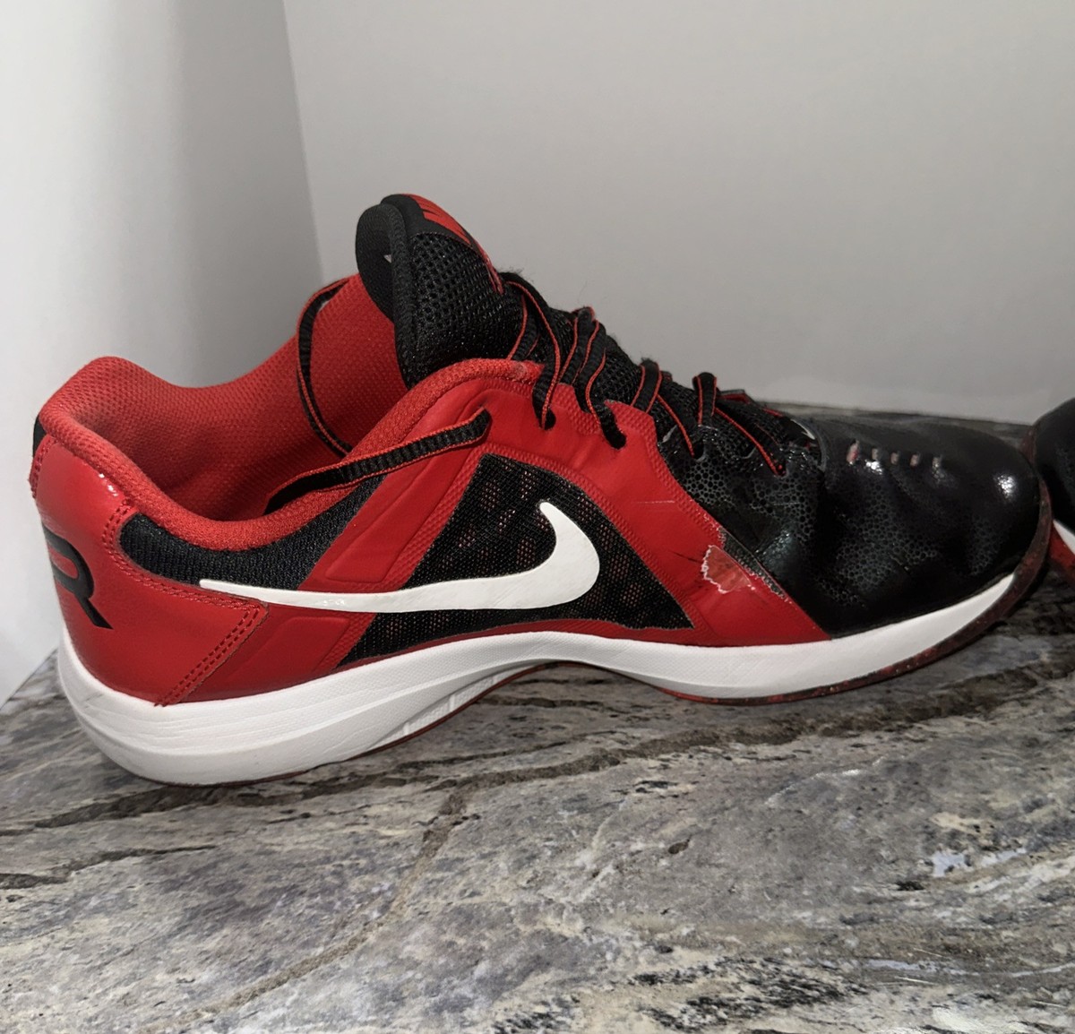 Nike Air Mavin Vintage Leather Basketball Sneakers #719924-004 Red Black size 10 NIKE Air Leather Low Basketball Shoes Mavin Size 8 Mens  main image 3