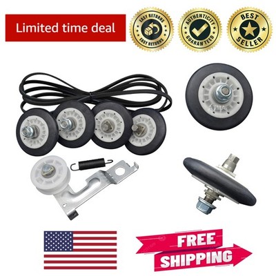 Complete LG Dryer Maintenance Kit - 4 Drum Rollers, Idler Pulley, Belt Included