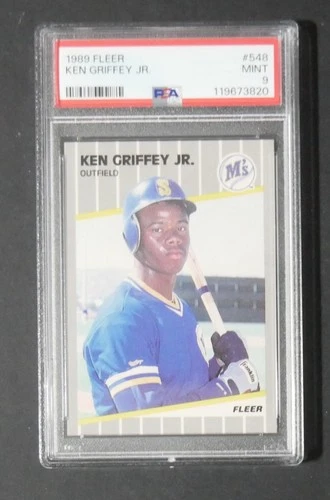 1989 Fleer #548 Ken Griffey Jr RC PSA 9 Rookie Card Mint
