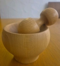 Mörser mit Stößel aus Holz NEU