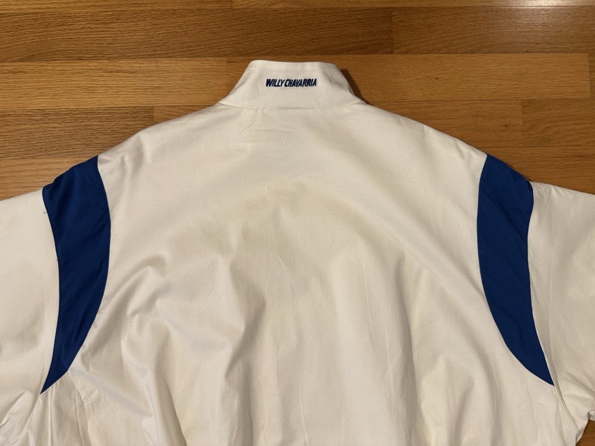 New M Adidas Willy Chavarria Poplin Off White Blue Track Jacket