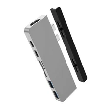 HyperDrive Duo 7-in-2 USB-C Hub Adapter for MacBook Pro Air Thunderbolt 3 Silver