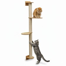 130 cm Wandkratzbaum mit 2 Plateaus für Katz...