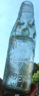 Nice 6oz niagara codd W. WATKINS BOULDER CITY W.A. Clover leaf trademark West Au