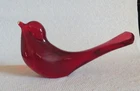 Bird Of Happiness Pilgrim Glass Fenton Long Tail Bird  Red  6"  excellent