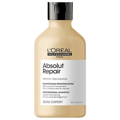 L'Oreal Absolut Repair Shampoo 300ml Protein + Gold Quinoa for Dry Damaged Hair