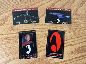 Star Trek Generations 4 Cards USS Enterprise  Crew Member Identification  Picard