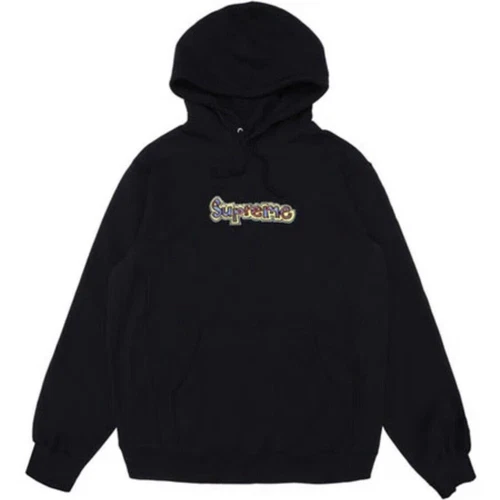 Sweat à capuche noir logo Supreme Gonz taille L