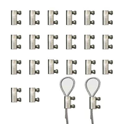 20pcs Upgrade Steel Wire Rope Cable Clamp/double Hole Stainless Steel 3.0mm (D1)