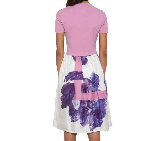 Vestido Salvatore Ferragamo Floral Estampado Fotográfico Seda Multicolor Púrpura 44 M Foto 4 de 4