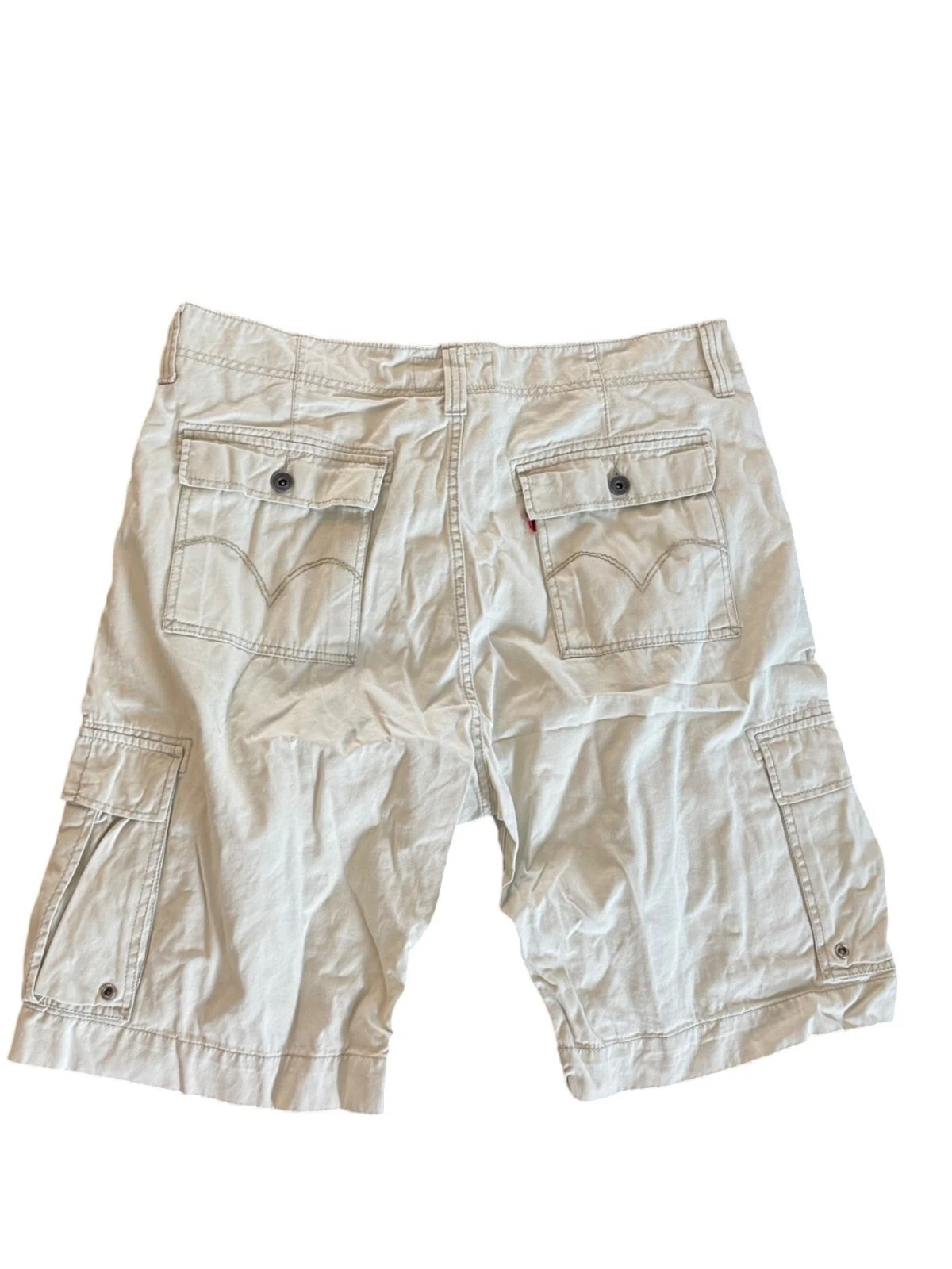 Levis Mens White Cargo Shorts W40 100% Cotton Casual Wear