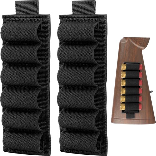 2 Tactical Molle 6 Rounds Shotgun Shell Holder Ammo Carrier Pouch 12/20 Gauge - Picture 9 of 12