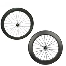 Carbon Fiber Road Bike Wheelset 25Mm Width 50mm 80mm Depth Clincher Tubular