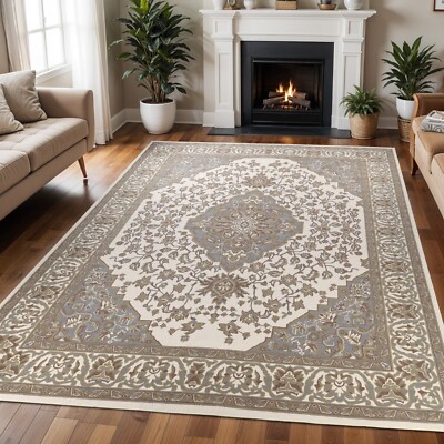 Glendale Traditional Floral Medallion Washable Indoor Area Rugs or Runner Rug