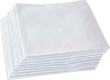 Women'sLadies Pure White Handkerchiefs,12 inch,100 Cotton, Pack of 12
