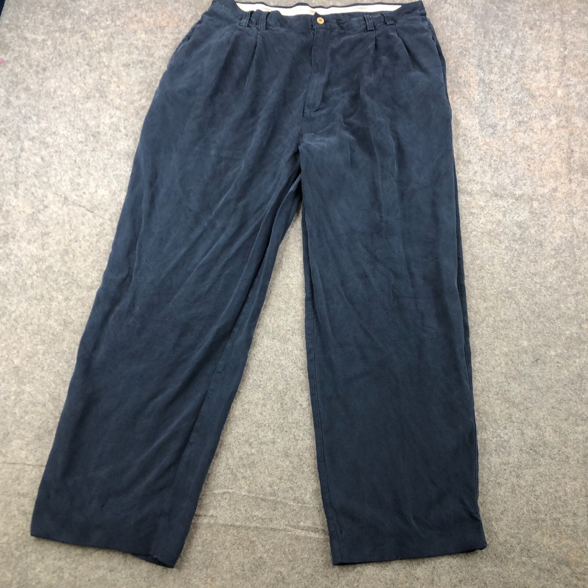 Vintage Tommy Bahama Pants Mens 38 Blue Chino Casual Silk 38x29