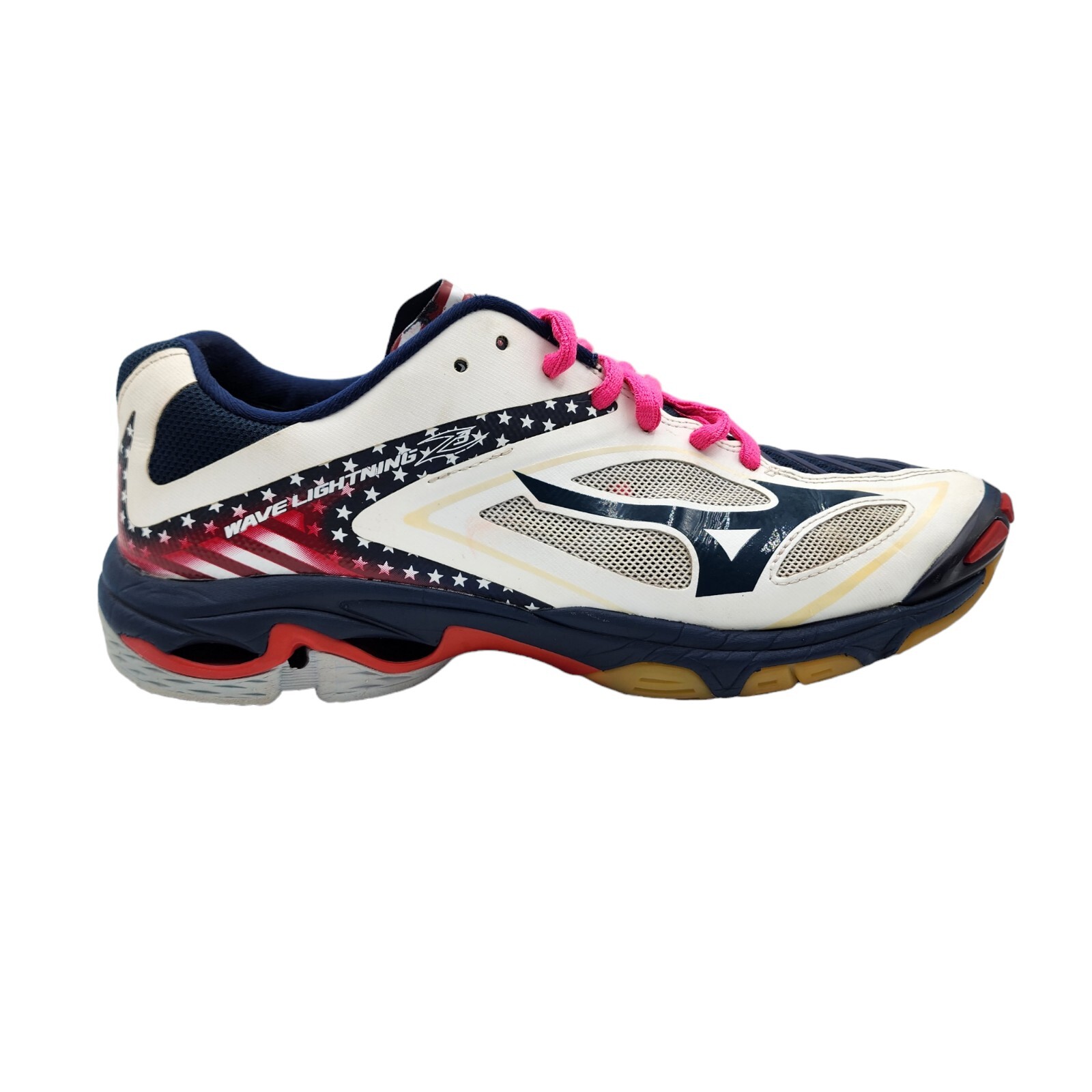 Mizuno Wave Lightning Z3 Volleyball Shoes Womens Sz 9.5 White Blue