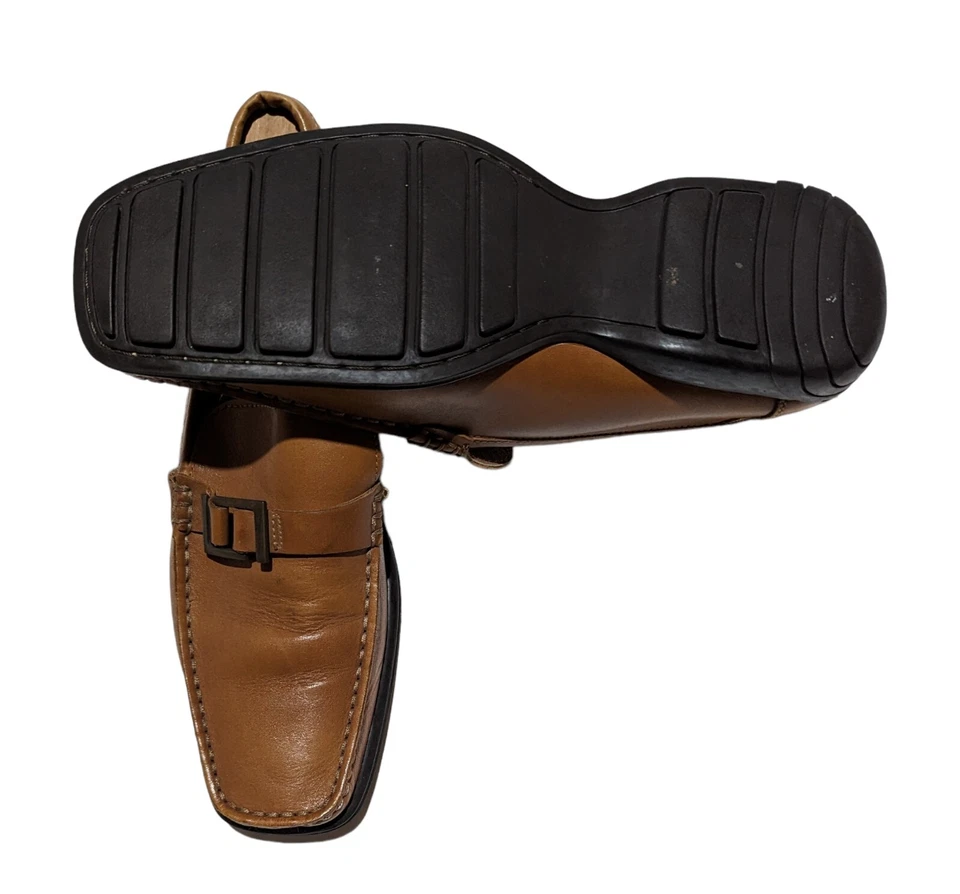 Florsheim Mocasines de Conducción Zapatos de Barco Para Hombres Talla 8D Cuero Caramelo Sin Cordones Usados en Excelente Condición Foto 4 de 4