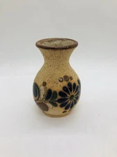 Tonala pottery Mexico vase small 3.5 inches signed