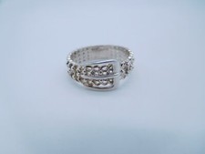 VINTAGE STERLING SILVER DESIGNER FIGURAL BELT BUCKLE RING