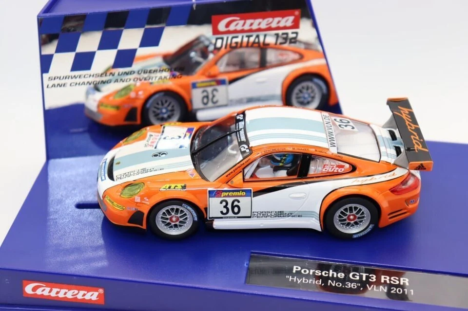 Carrera Digital 1 32 Porsche GT3 RSR VLN2011 carros de caça-níqueis de brinquedo de corrida - Imagem 2 de 4