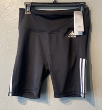 ADIDAS Black White 3 Stripe W 3S CYCL TGH Bike Cycling Shorts Medium NWT