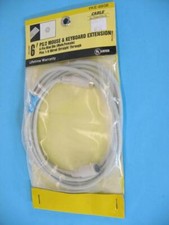 6' PS/2 Serial Computer Extension Cable Keyboard Mouse Mini-DIN-6 Male x Female