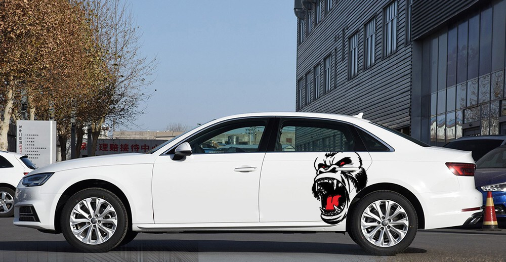 Horror Ape Totem Car Vinyl Decal for Door Animal Decor Sticker