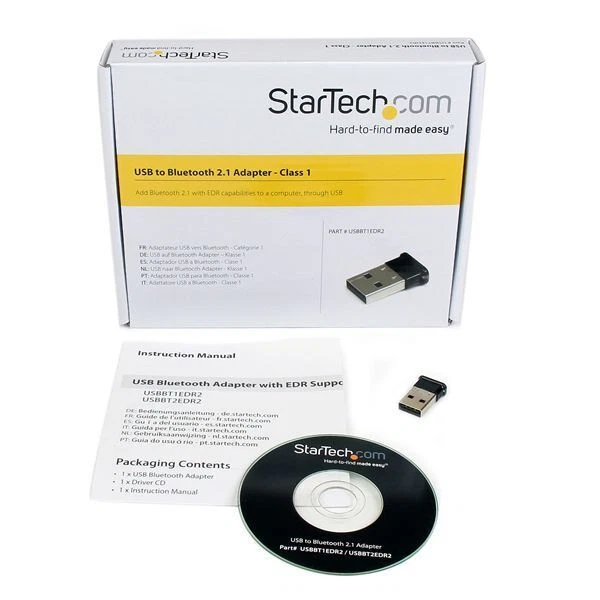 StarTech USBBT1EDR2 Mini USB Bluetooth 2.1 Adapter- Class 1 EDR Wireless Network - Image 2 of 2
