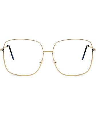 Übergroße Lesebrille mit Metallgestell Blaulicht blockierend und UV mit Etui +1