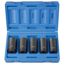 Grey Pneumatic 1705SN 5-Piece 1/2" Drive 6 Point Spindle Nut Socket Set NEW