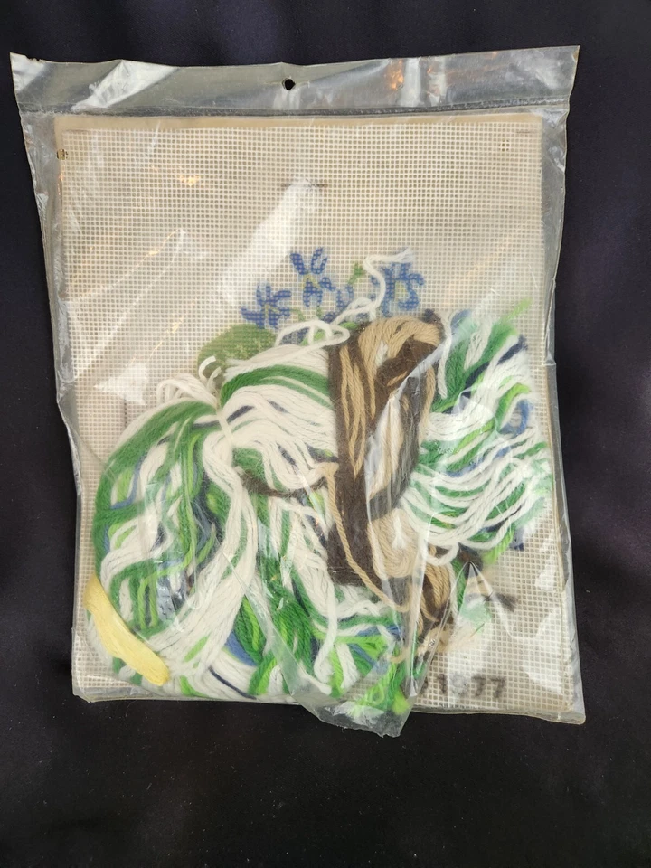 Kit de punta de aguja vintage flores violetas cesta floral 1977 8x10 Paragon #5407 Foto 4 de 4