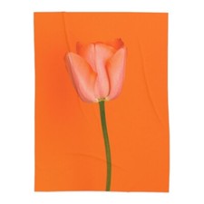 Sherpa Blanket, Orange Flower