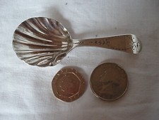 SHELL BOWL TEA CADDY SPOON ANTIQUE STERLING SILVER LONDON 1794
