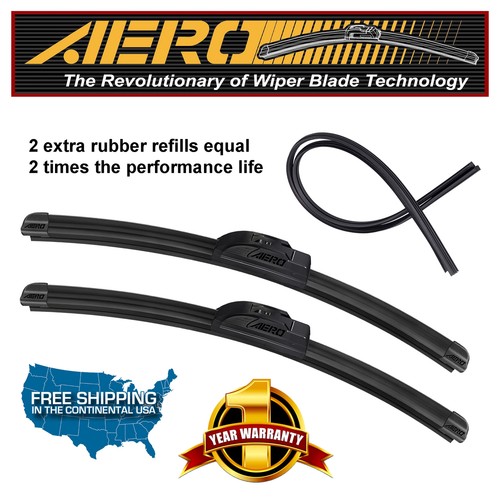 AERO 26"+17" OEM Quality Beam Windshield Wiper Blades + Extra Refills (Set of 2) - Bild 1 von 9