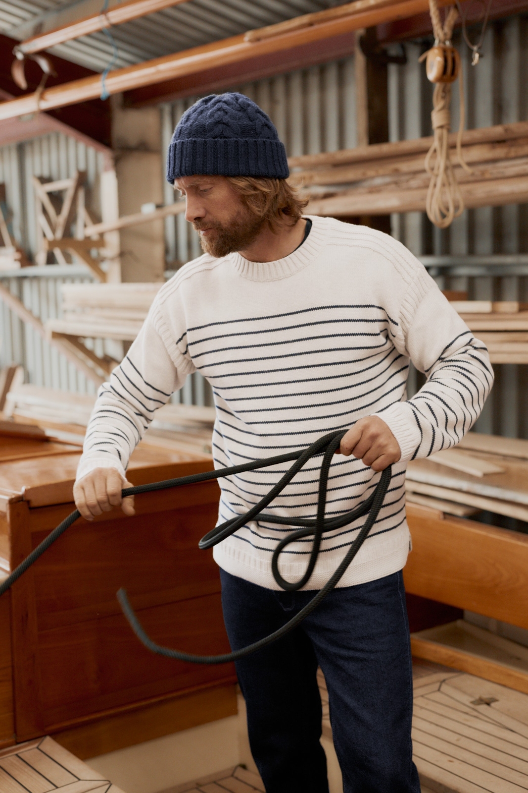 Seasalt Men's Jumper natural Men's Organic Cotton Boatman Jumper