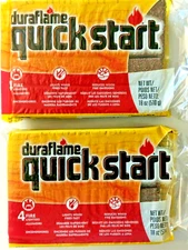 2 Packs of DURAFLAME Quick Start Firelighters 18 OZ. total 8/ 4.5oz logs