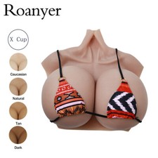ROANYER X Cup Silicone Huge Breast Form Fake Boobs for Drag Queen Crossdresser