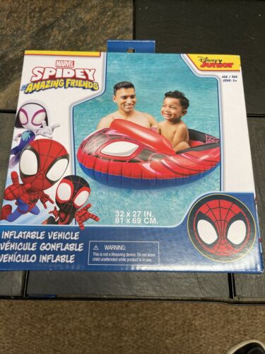 Barco de vehículo inflable Swimways Marvel Spider-Man para piscina Spidey Disney Jr - Imagen 1 de 2
