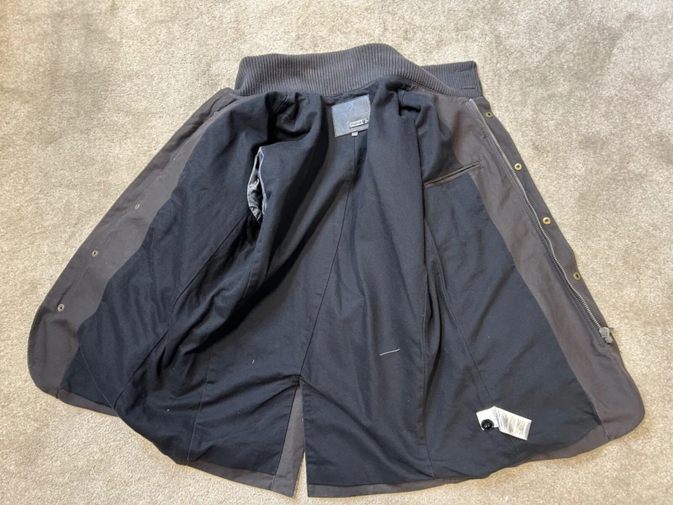 FIRETRAP Hombre Abrigo Marrón Algodón Chaqueta de Campo Cuello Alto Bolsillos Talla M/L Foto 3 de 4