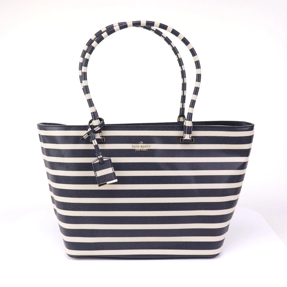 NUEVO Bolso de Mano Kate Spade Seaside Azul Marino Rayas Pequeño Harmony O Foto 4 de 4