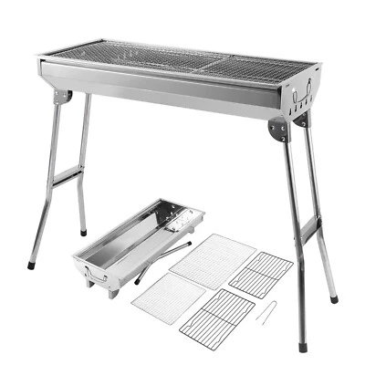 UTEN BBQ Grill Holzkohlegrill Klappgrill Standgrill Tragbarer Campinggrill Edelstahl